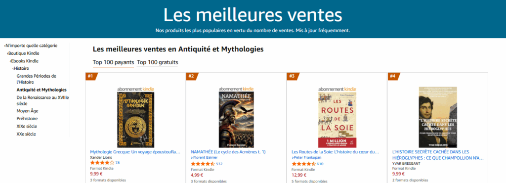 Classement Amazon Mythologies